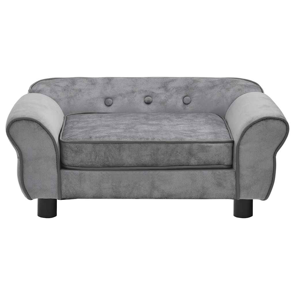 Hondenbank 72x45x30 cm pluche grijs