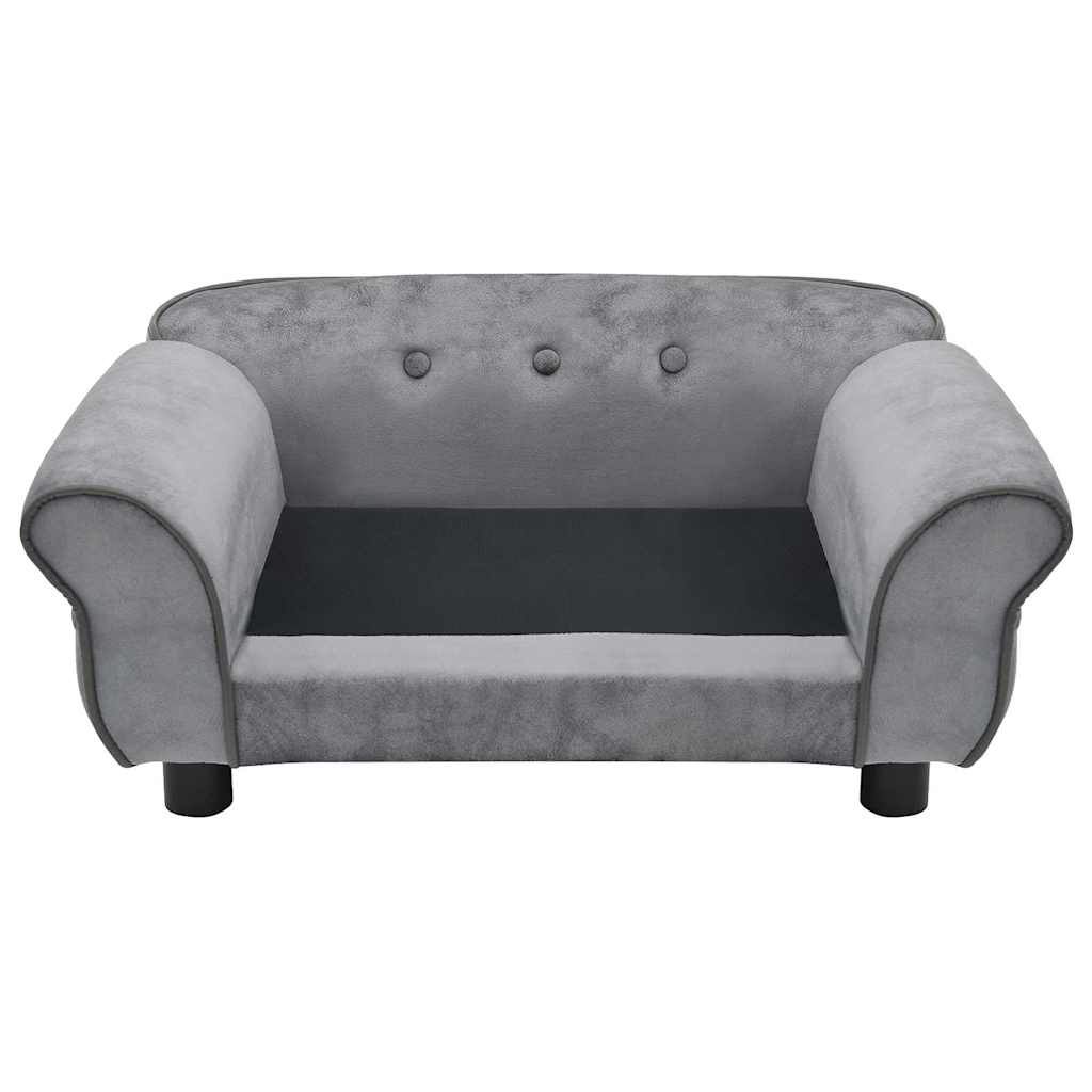 Hondenbank 72x45x30 cm pluche grijs