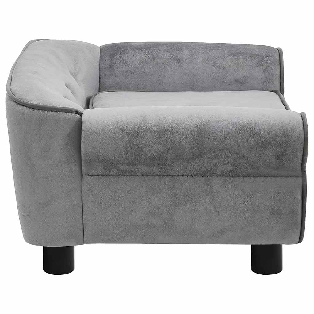 Hondenbank 72x45x30 cm pluche grijs