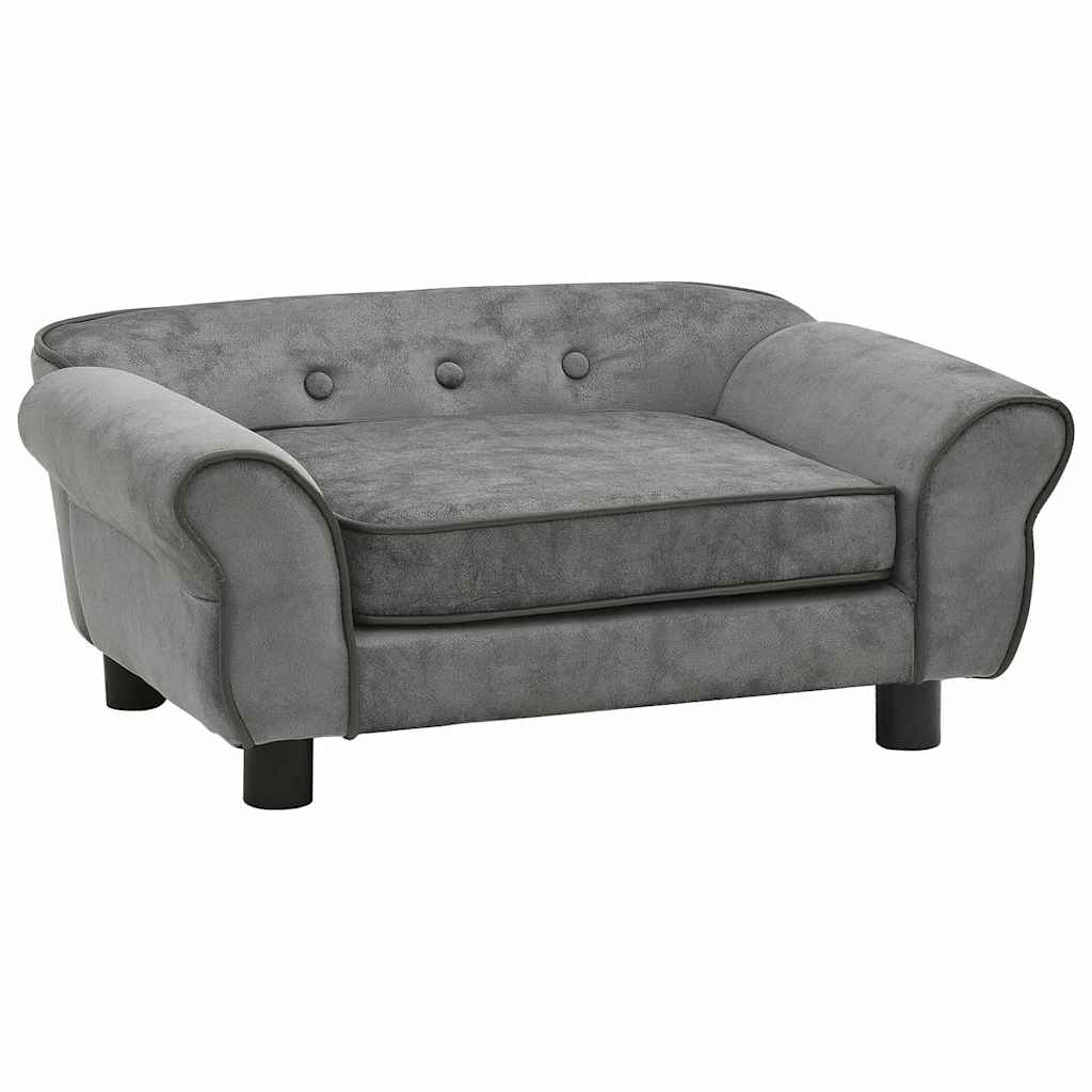 Hondenbank 72x45x30 cm pluche donkergrijs