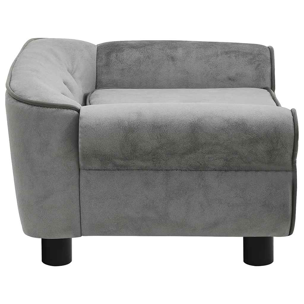 Hondenbank 72x45x30 cm pluche donkergrijs