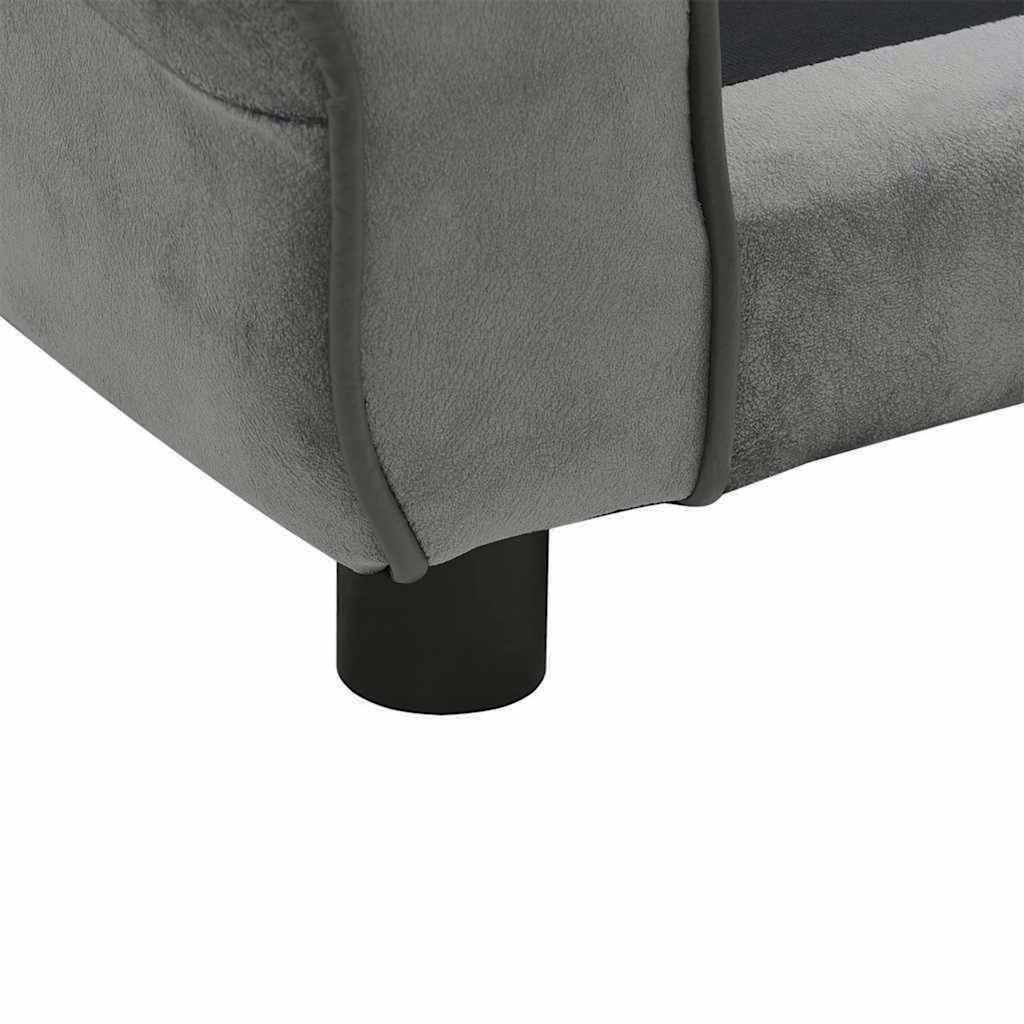 Hondenbank 72x45x30 cm pluche donkergrijs
