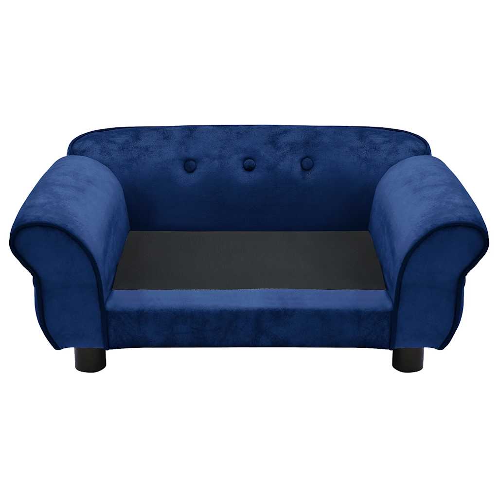 Hondenbank 72x45x30 cm pluche blauw
