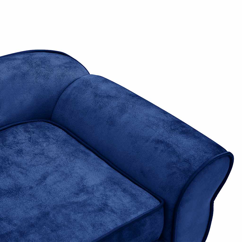 Hondenbank 72x45x30 cm pluche blauw