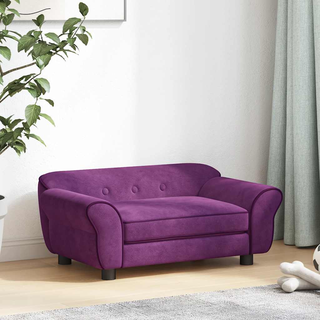 Hondenbank 72x45x30 cm pluche bordeauxrood