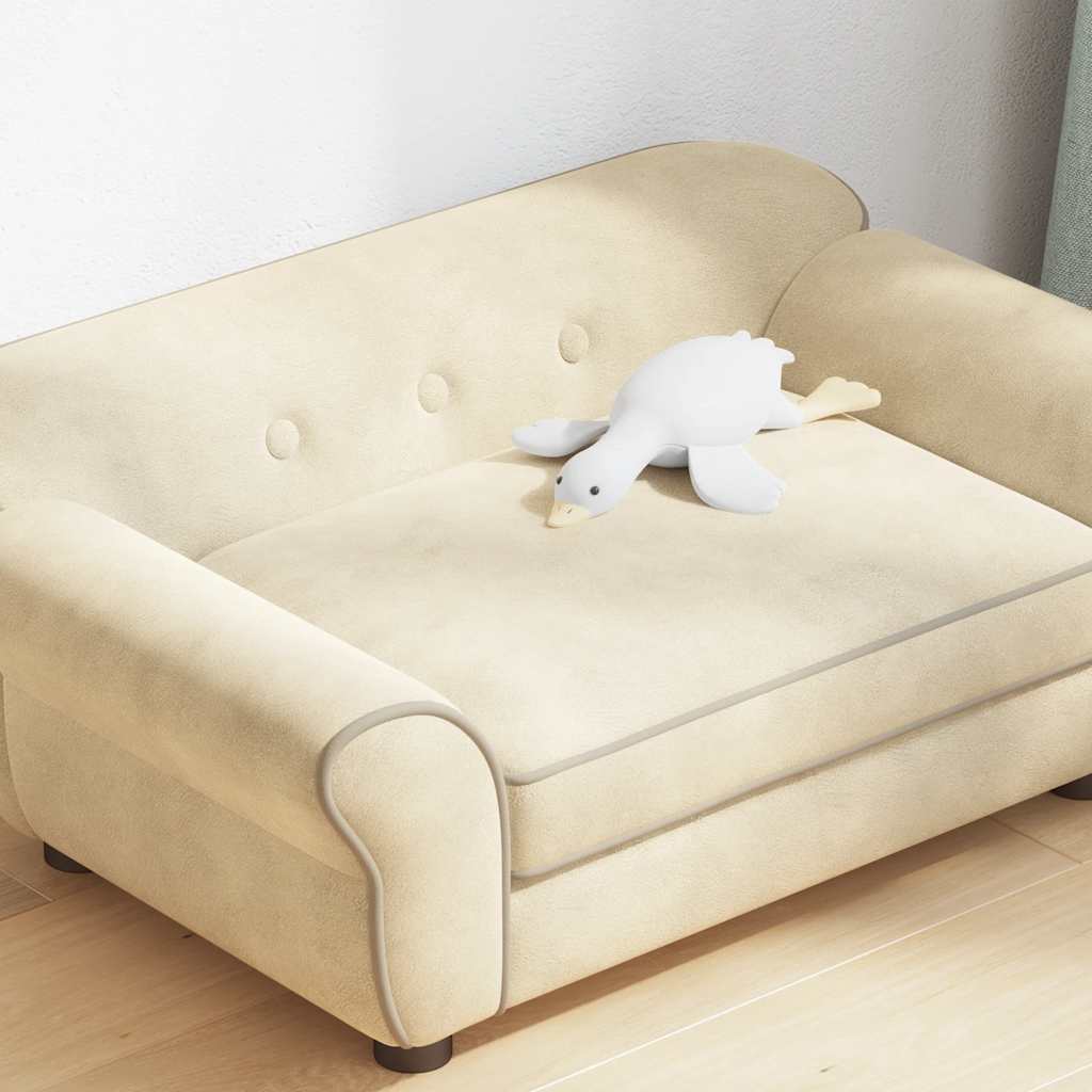 Hondenbank 72x45x30 cm pluche crèmekleurig