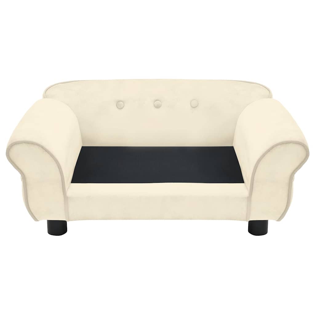 Hondenbank 72x45x30 cm pluche crèmekleurig