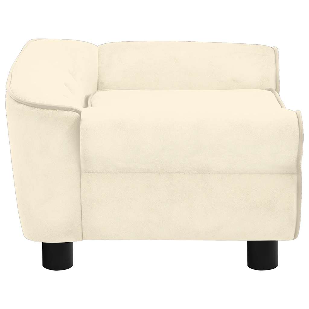 Hondenbank 72x45x30 cm pluche crèmekleurig