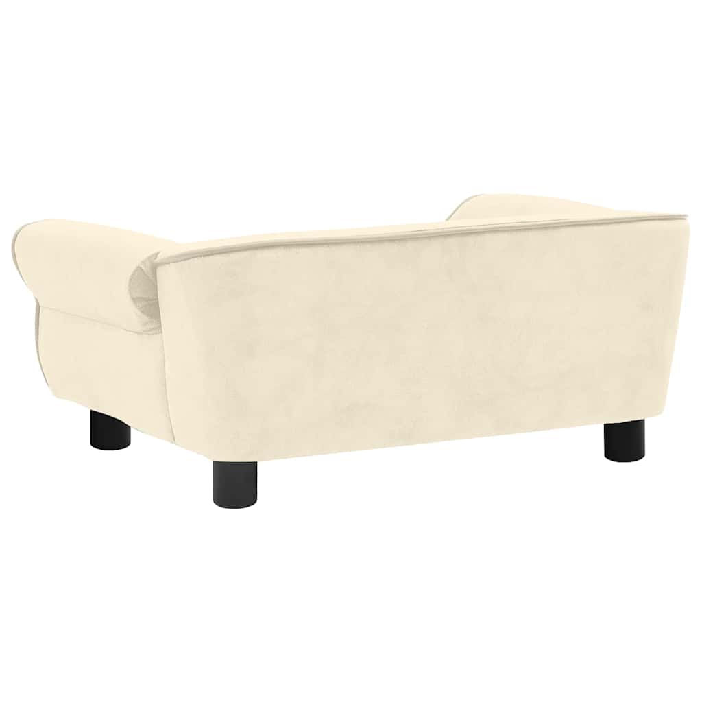 Hondenbank 72x45x30 cm pluche crèmekleurig