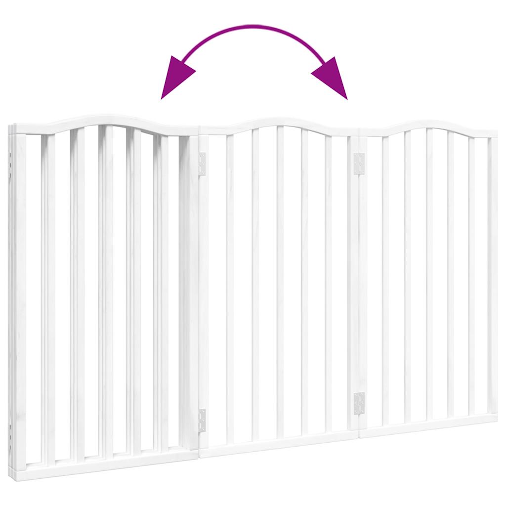 Hondenhek inklapbaar 3 panelen 150 cm populierenhout wit