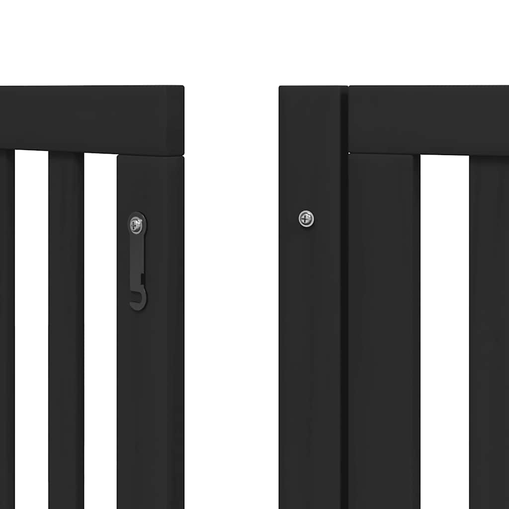Hondenhek inklapbaar 9 panelen 450 cm populierenhout zwart
