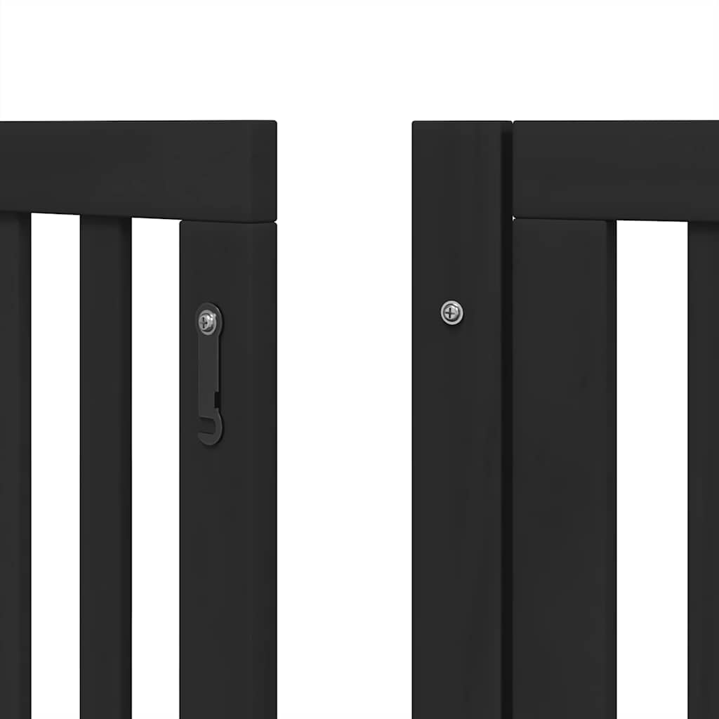 Hondenhek inklapbaar 9 panelen 450 cm populierenhout zwart
