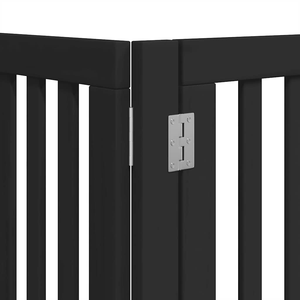 Hondenhek inklapbaar 9 panelen 450 cm populierenhout zwart