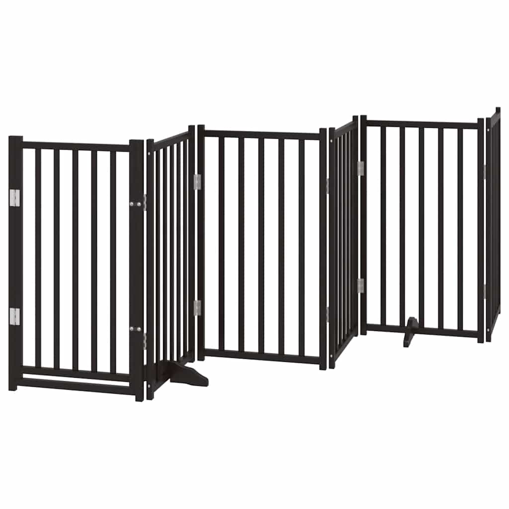 Hondenhek inklapbaar 15 panelen 750 cm populierenhout zwart