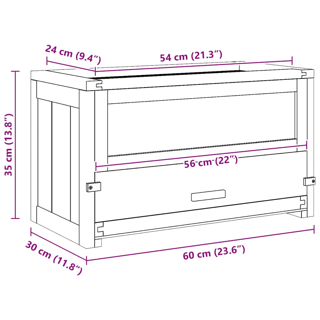 Hamsterkooi 60x30x35 cm massief vurenhout