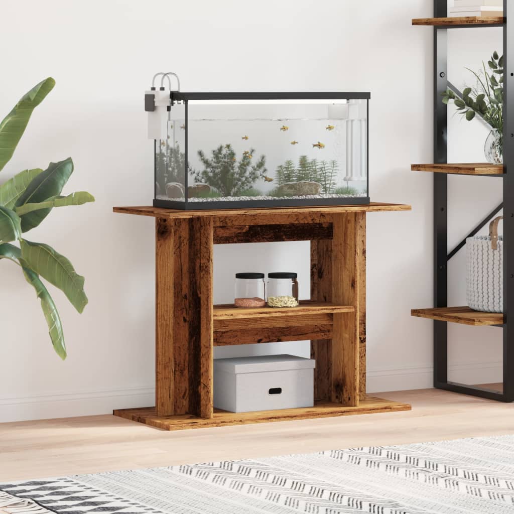 Aquariumstandaard Oud Hout 80x35x60 cm Bewerkt Hout