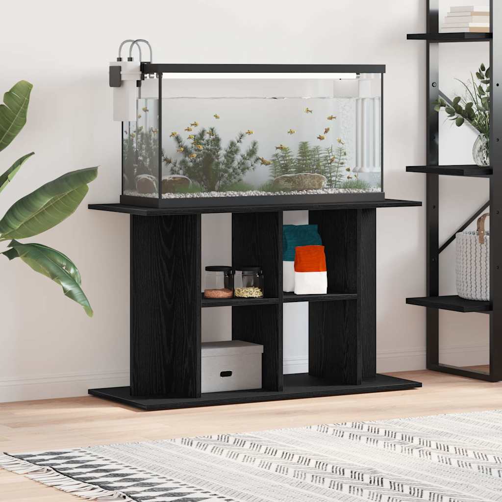 Aquariumstandaard Zwart Eiken 100x40x60 cm Bewerkt Hout