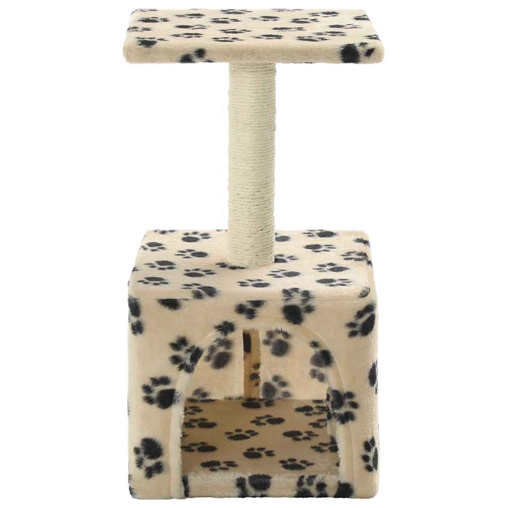 Kattenkrabpaal met sisal krabpaal 55 cm pootafdrukken beige