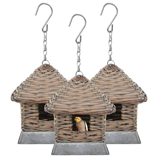 Vogelhuizen 3 st wicker