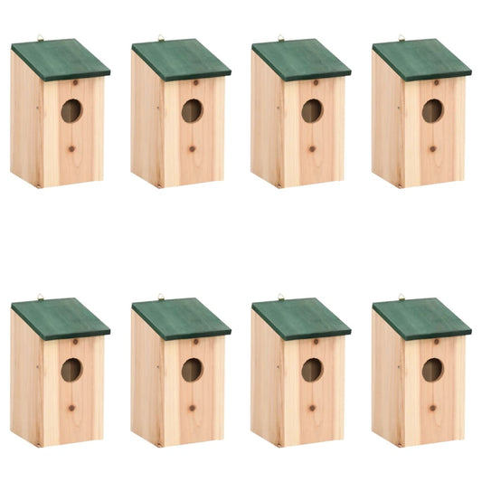 Vogelhuisjes 8 st 12x12x22 cm hout
