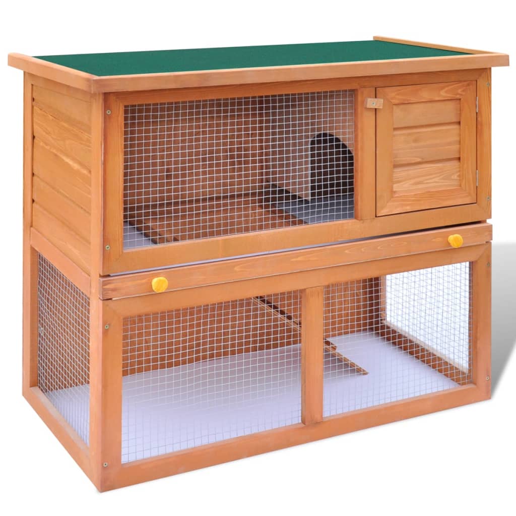 Buitenkonijnenhok voor kleine huisdieren, 1 deur, hout