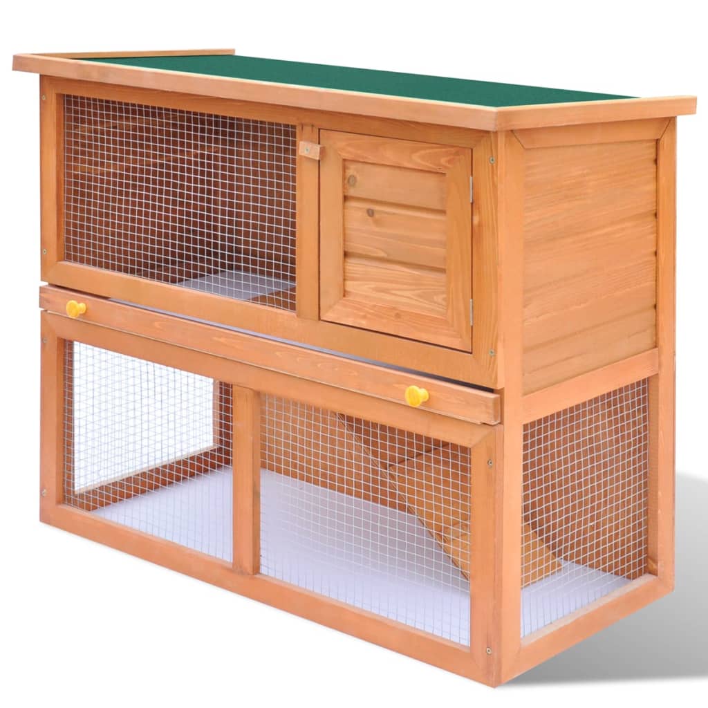 Buitenkonijnenhok voor kleine huisdieren, 1 deur, hout