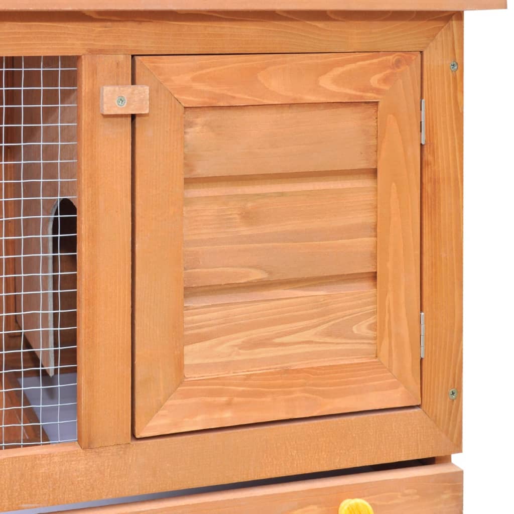 Buitenkonijnenhok voor kleine huisdieren, 1 deur, hout