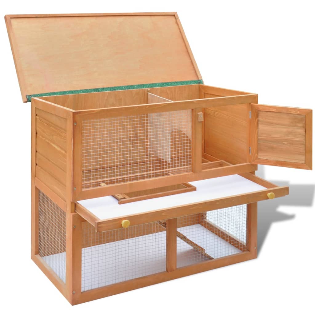 Buitenkonijnenhok voor kleine huisdieren, 1 deur, hout