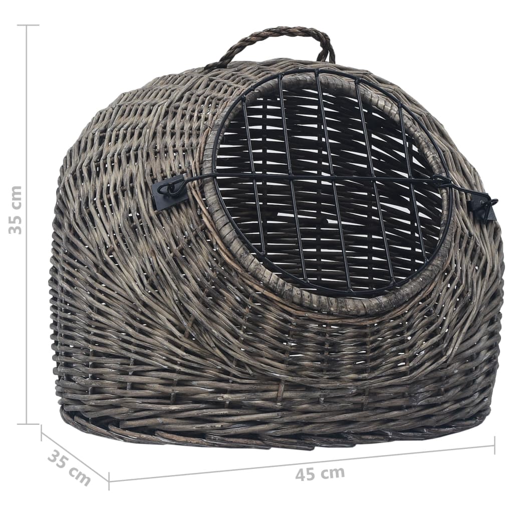 Kattendrager 45x35x35 cm natuurlijk wilgenhout grijs