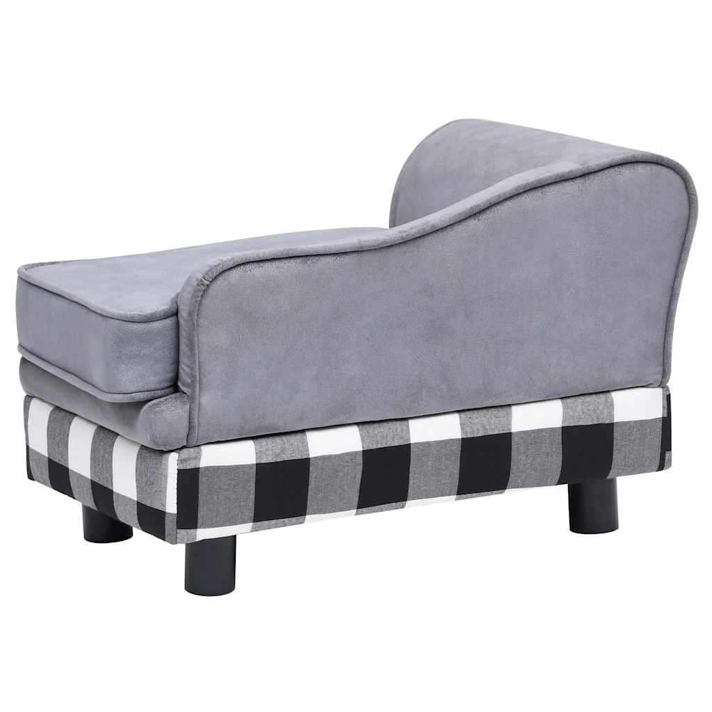 Hondenbank 57x34x36 cm pluche grijs