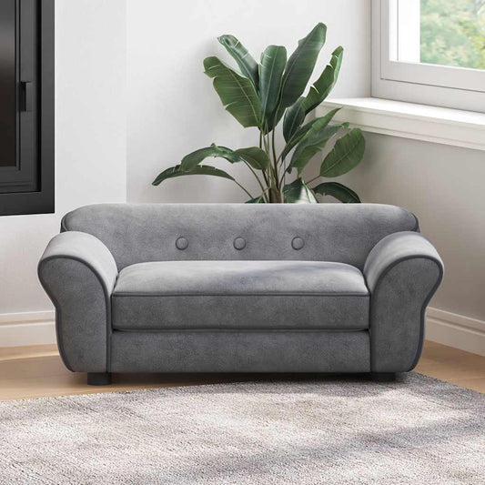 Hondenbank 72x45x30 cm pluche grijs