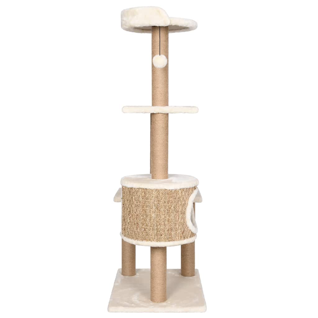 Kattenmeubel met krabpalen 123 cm zeegras