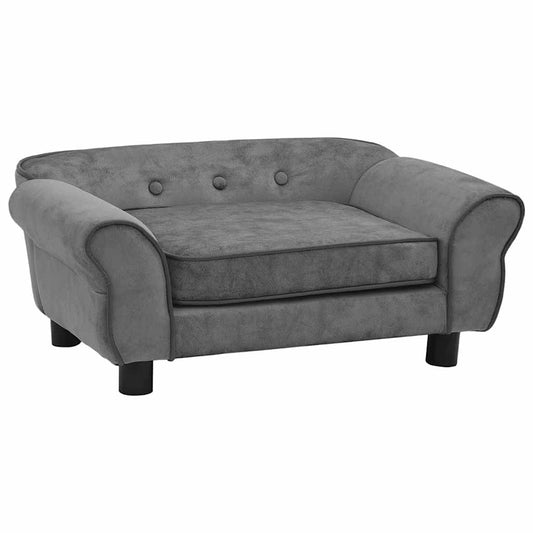 Hondenbank 72x45x30 cm pluche donkergrijs