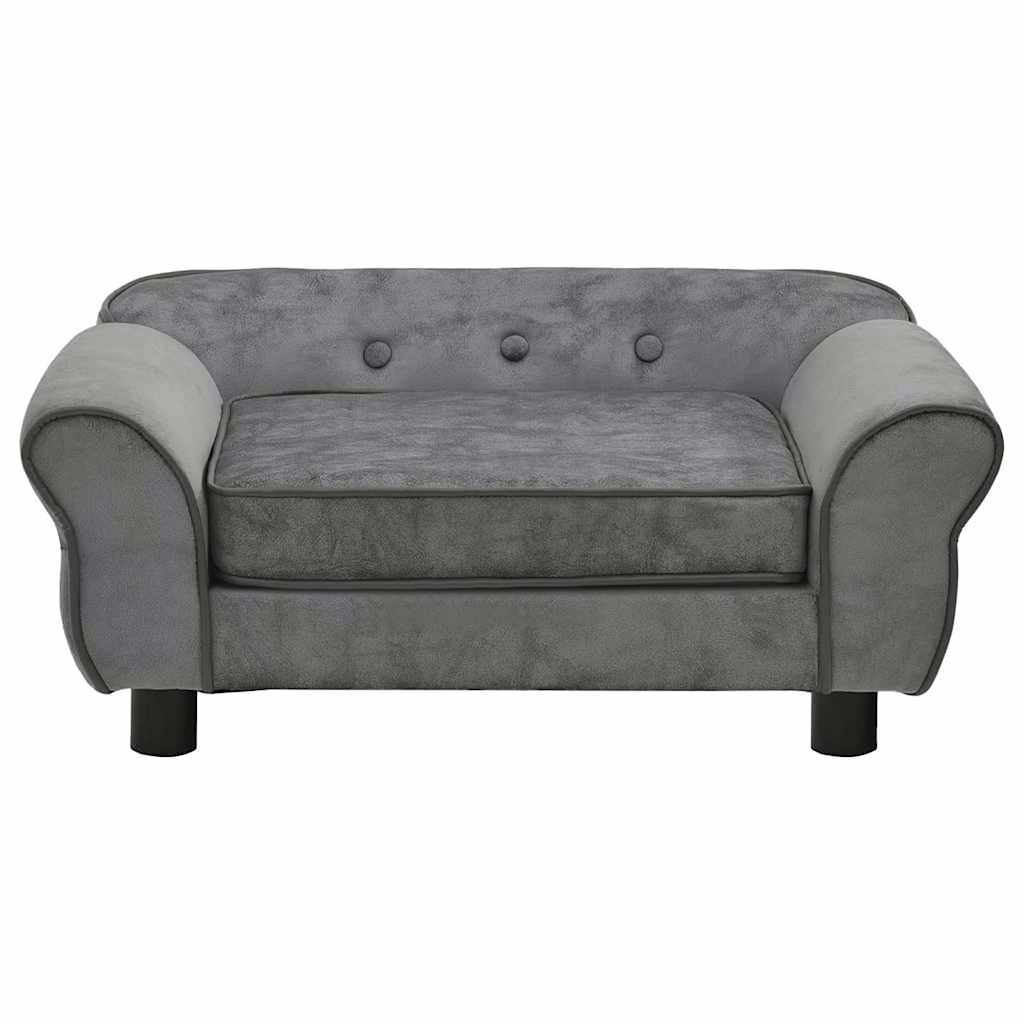 Hondenbank 72x45x30 cm pluche donkergrijs