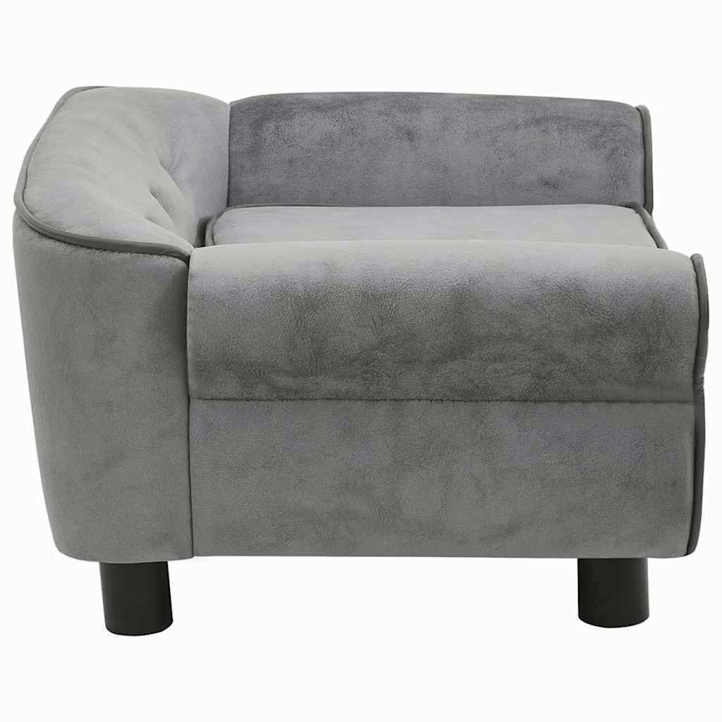 Hondenbank 72x45x30 cm pluche donkergrijs