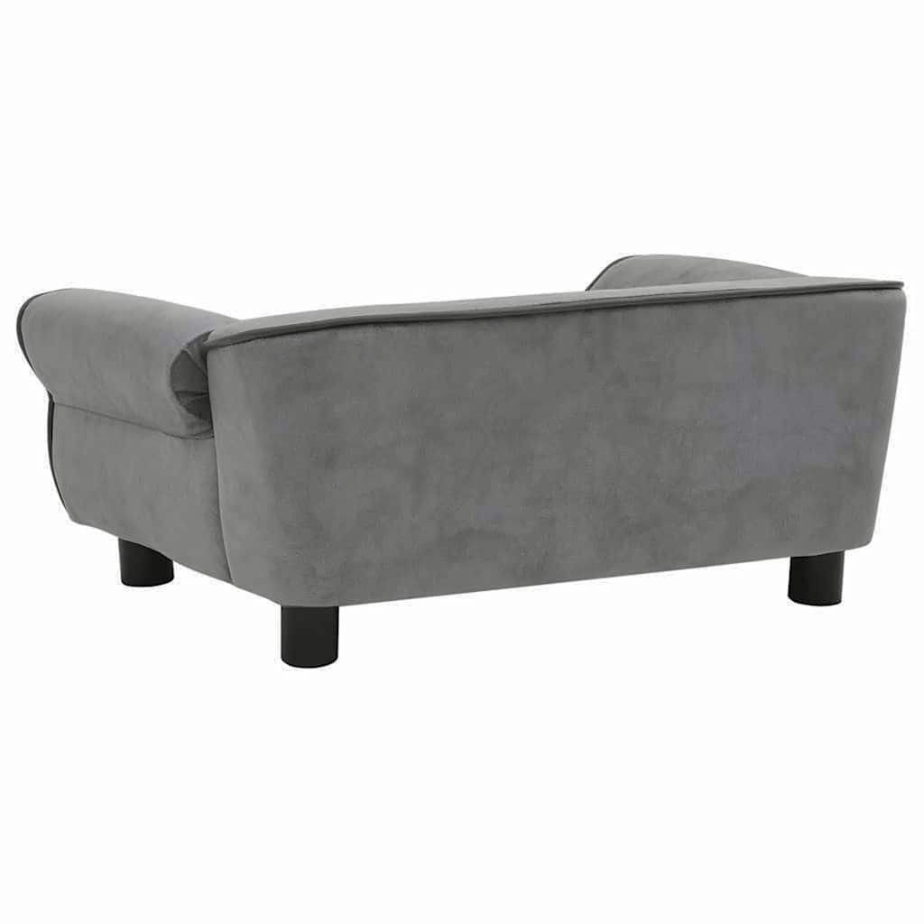 Hondenbank 72x45x30 cm pluche donkergrijs