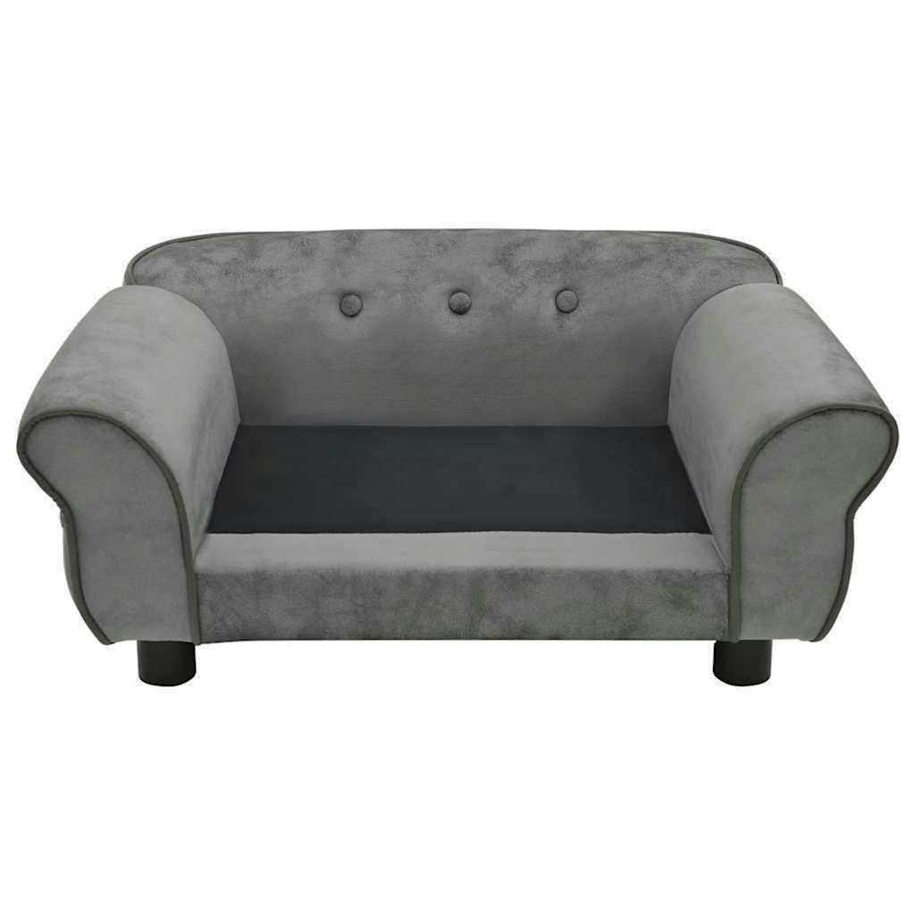 Hondenbank 72x45x30 cm pluche donkergrijs