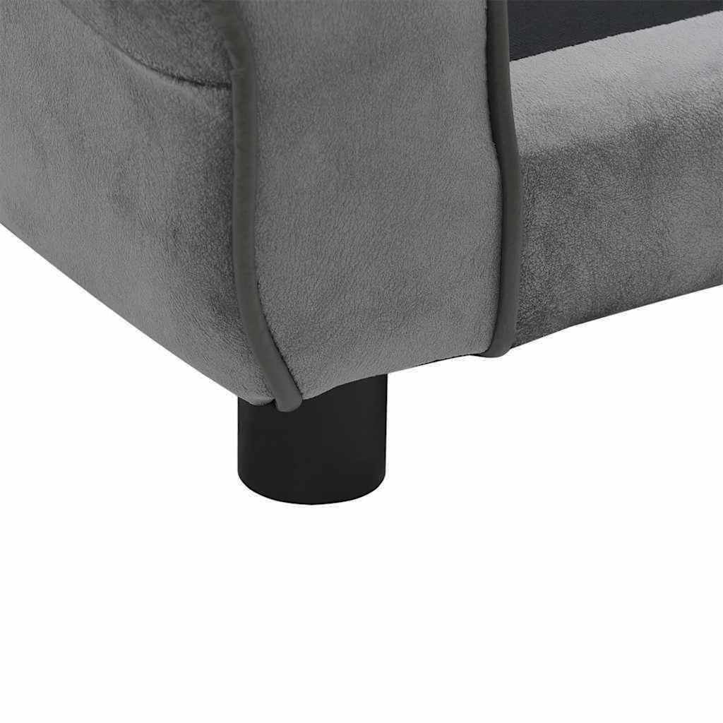 Hondenbank 72x45x30 cm pluche donkergrijs
