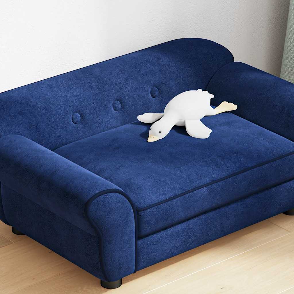 Hondenbank 72x45x30 cm pluche blauw