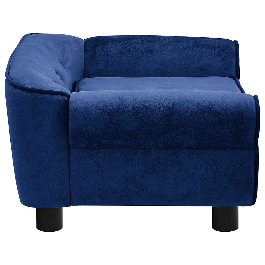 Hondenbank 72x45x30 cm pluche blauw