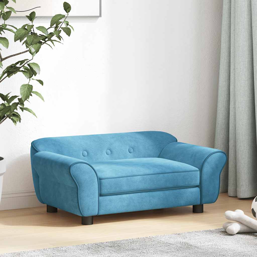 Hondenbank 72x45x30 cm pluche turquoise