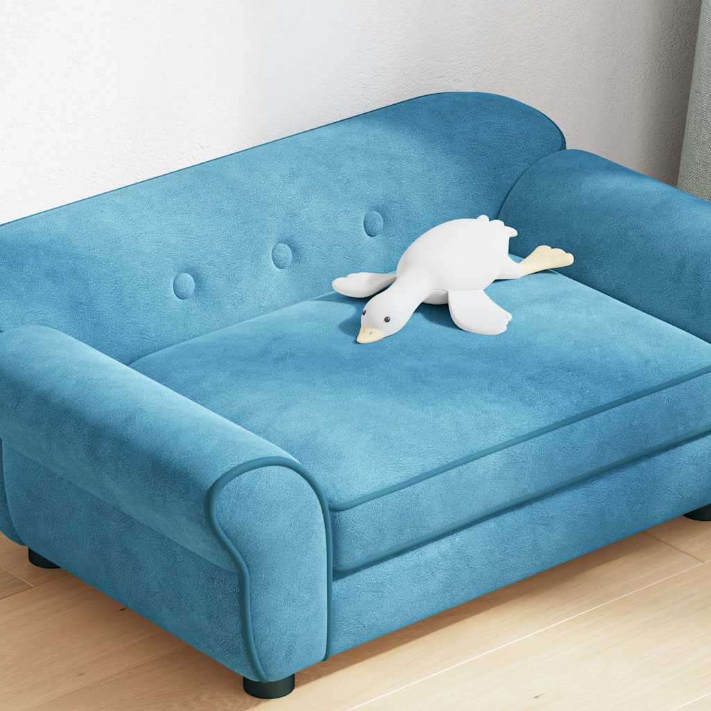 Hondenbank 72x45x30 cm pluche turquoise