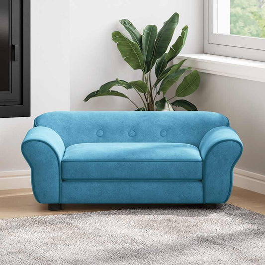 Hondenbank 72x45x30 cm pluche turquoise