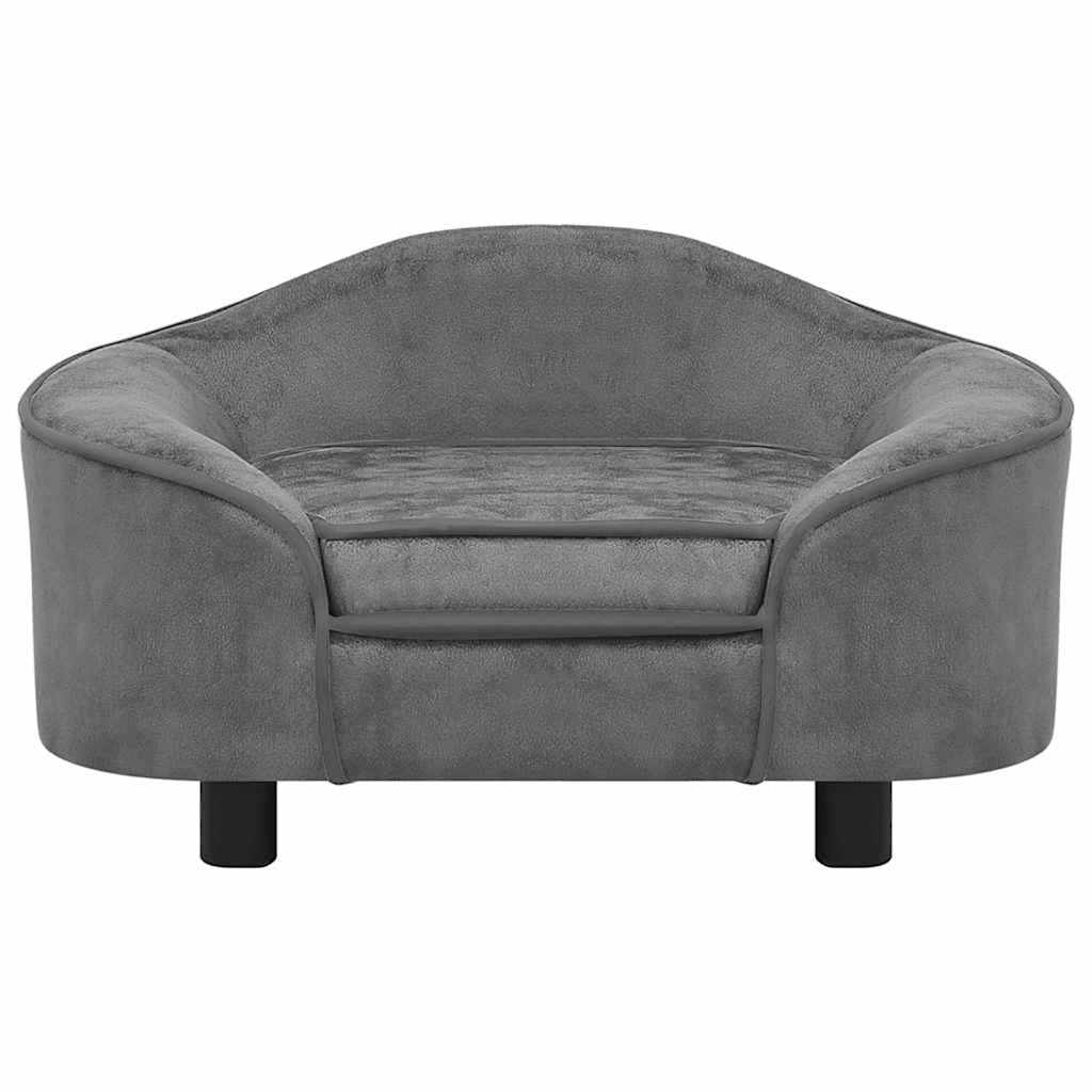 Hondenbank 67x47x36 cm pluche grijs