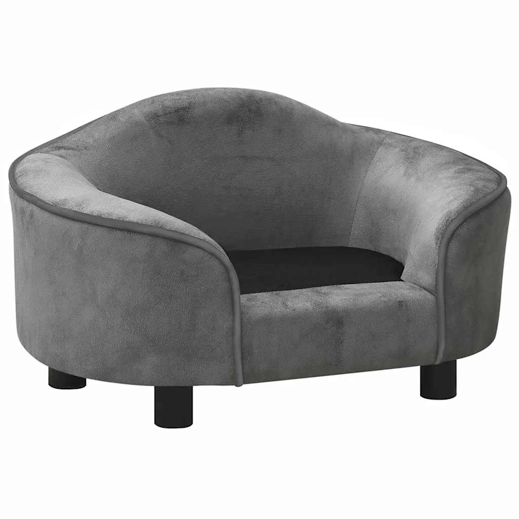 Hondenbank 67x47x36 cm pluche grijs