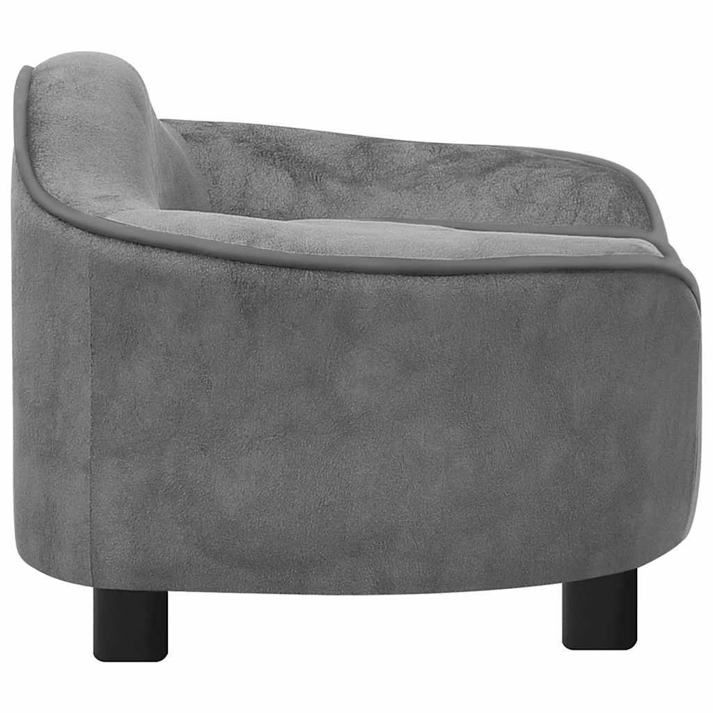 Hondenbank 67x47x36 cm pluche grijs