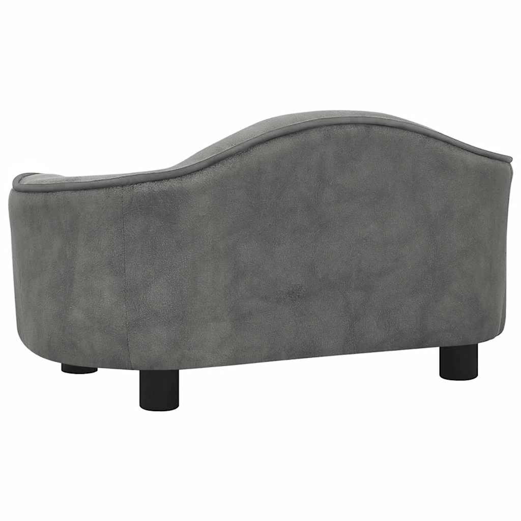 Hondenbank 67x47x36 cm pluche grijs