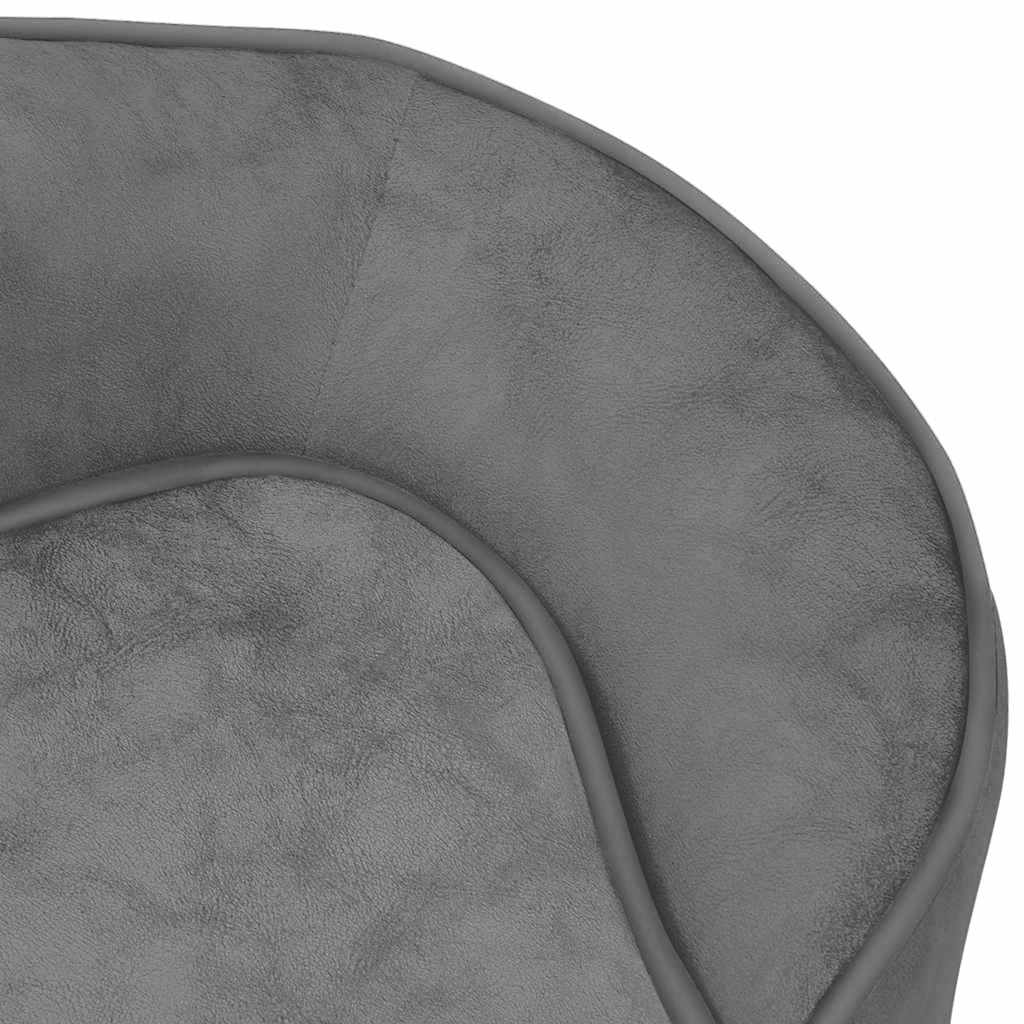 Hondenbank 67x47x36 cm pluche grijs
