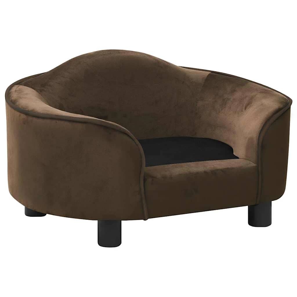 Hondenbank 67x47x36 cm pluche bruin