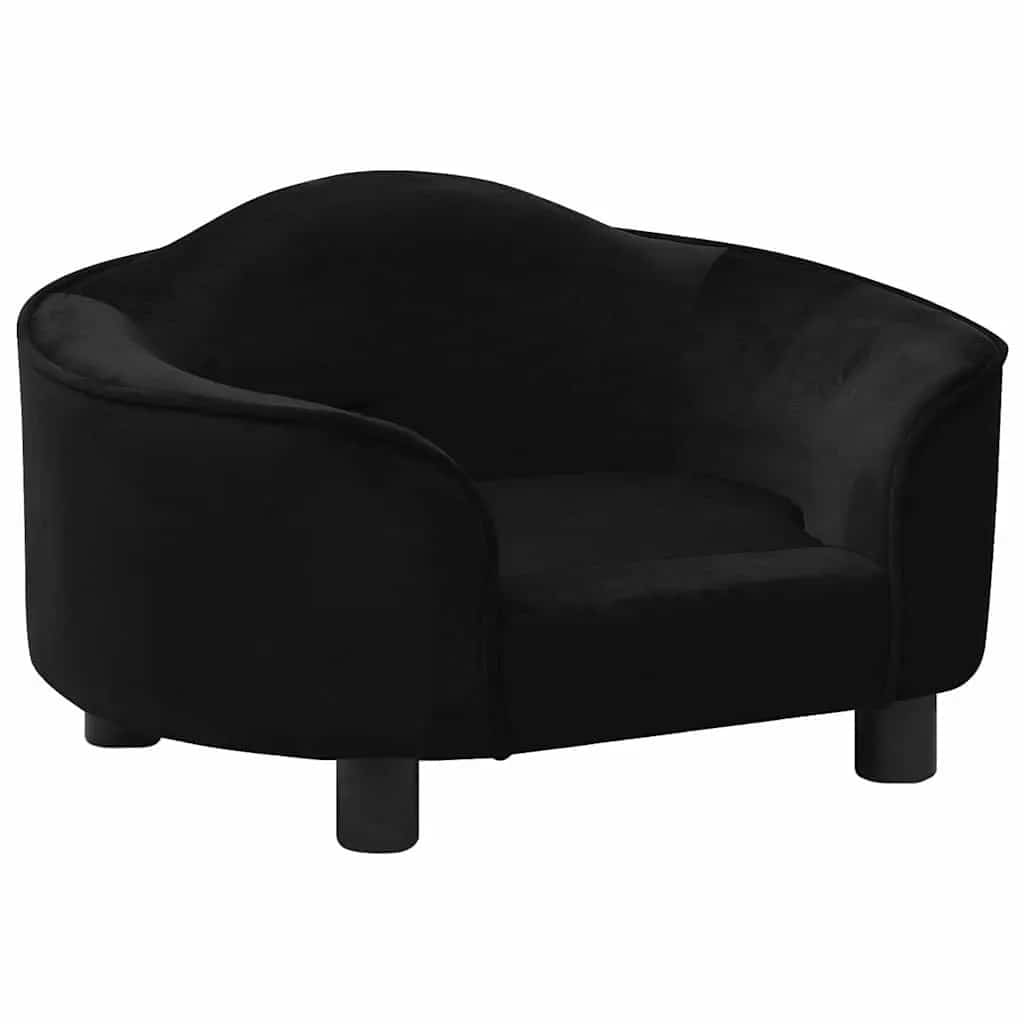Hondenbank 67x47x36 cm pluche zwart